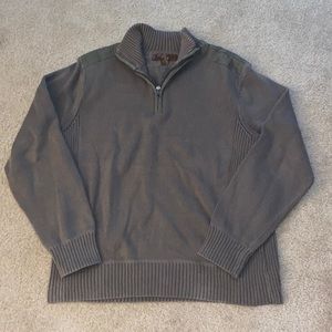 Men’s Pronto Uomo Knit Olive Green Quarter Zip Pull Over Jacket w/ Green Denim